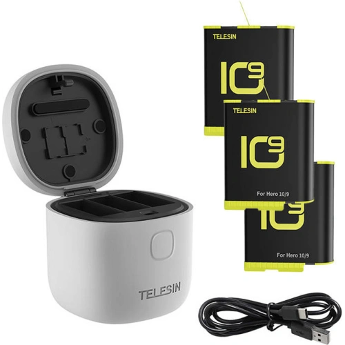 Kup Încărcătorul rezistent la apă cu trei canale Allin Box Telesin pentru GoPro Hero 9 / Hero 10 + 3 acumulatori (GP-BTR-906-GY-B) - TLS092 - {ean13} - Sklep Home Screen