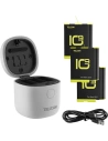 Woděodolná tříkanálová nabíječka Allin Box Telesin pro GoPro Hero 9 / Hero 10 + 3 akumulátory (GP-BTR-906-GY-B)