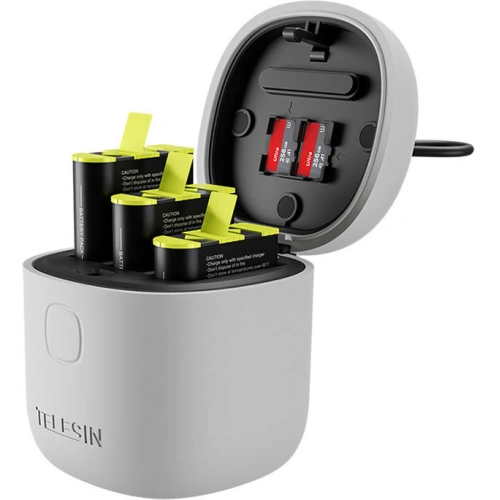 Buy Telesin 3-slot waterproof charger Allin box for GoPro Hero 9 / Hero 10 + 3 batteries (GP-BTR-906-GY-B) - TLS092 - {ean13} - Home Screen Store Europe