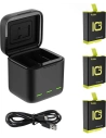 Încărcător trichannel Box Telesin pentru GoPro Hero 9 / Hero 10 + 3 acumulatori (GP-BNC-902-B)