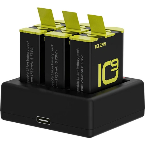 Buy Telesin 3-slot charger Box for GoPro Hero 9 / Hero 10 + 2 batteries (GP-BTR-903-B) - TLS094 - {ean13} - Home Screen Store Europe