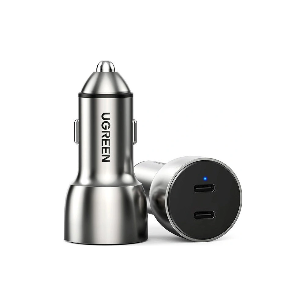 Ładowarka samochodowa UGREEN CD213 2x USB-C QC3.0 PD 3.0 36W FCP AFC 3A szary
