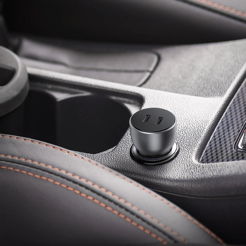 Ładowarka samochodowa UGREEN CD213 2x USB-C QC3.0 PD 3.0 36W FCP AFC 3A szary