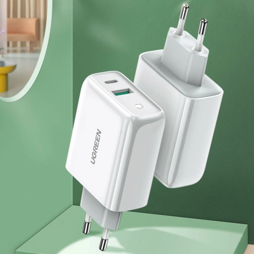 Kup UGREEN CD170 USB-A/USB-C 36W QC 4.0 PD fehér hálózati töltő - UGR1333WHT - {ean13} - Sklep Home Screen