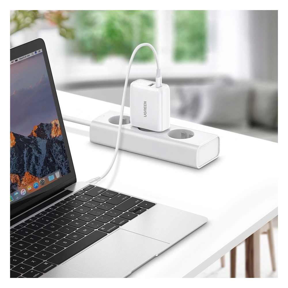 Ładowarka sieciowa UGREEN CD170 USB-A/USB-C 36W QC 4.0 PD biały