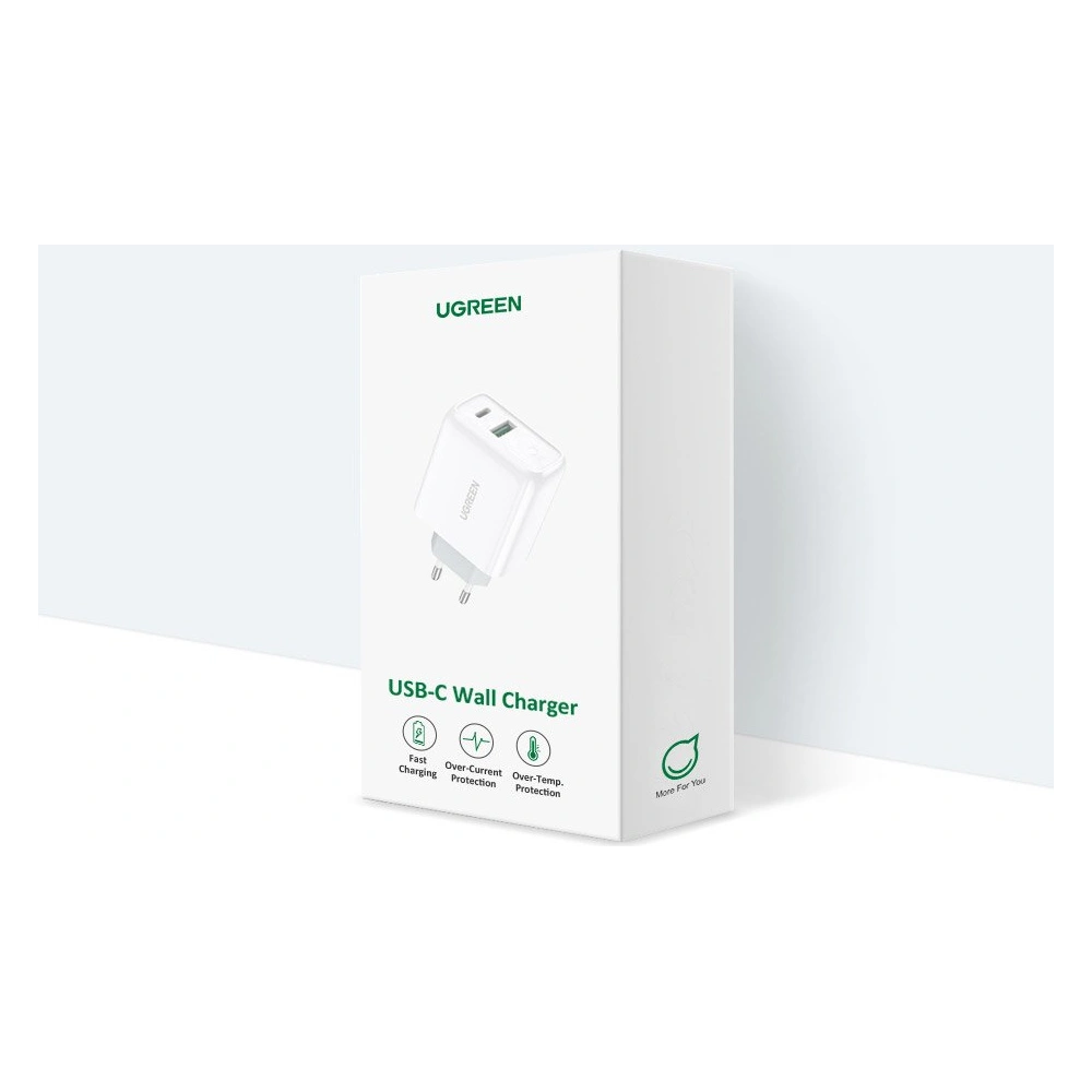 Ładowarka sieciowa UGREEN CD170 USB-A/USB-C 36W QC 4.0 PD biały
