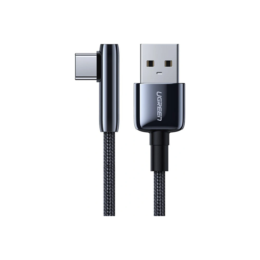 Kątowy kabel UGREEN US313 USB-A - USB-C QC 3.0 SCP FCP 5A 0,5m czarny