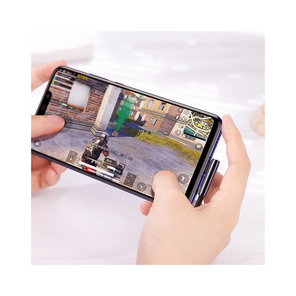 Kątowy kabel UGREEN US313 USB-A - USB-C QC 3.0 SCP FCP 5A 0,5m czarny