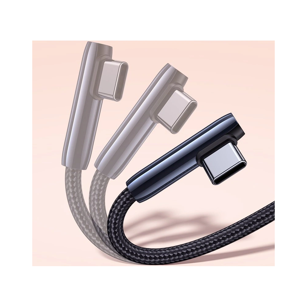 Kątowy kabel UGREEN US313 USB-A - USB-C QC 3.0 SCP FCP 5A 0,5m czarny