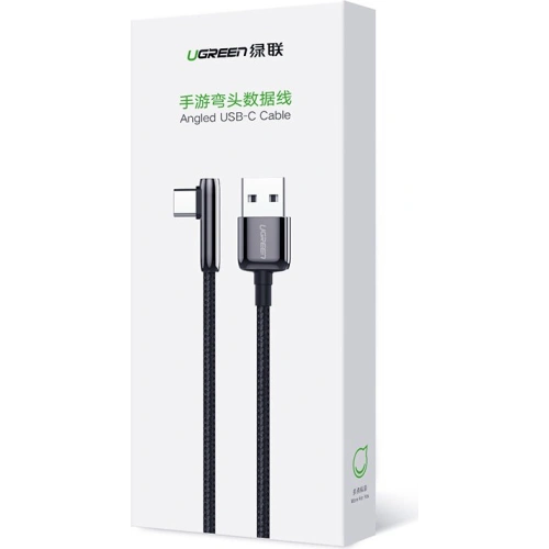 Buy UGREEN US313 angle cable with side USB plug - USB Type C 5 A Quick Charge 3.0 SCP FCP 0.5m black - UGR1334BLK - {ean13} - Home Screen Store Europe