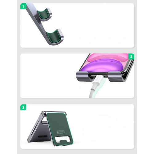 Kup Suport pentru telefon/tabletă UGREEN LP263 din aluminiu gri - UGR1341GRY - {ean13} - Sklep Home Screen