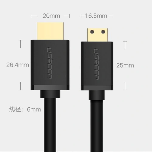 Kup UGREEN HD108 HDMI-Kabel (männlich) - Mini HDMI (männlich) 3D Ethernet ARC 1m schwarz - UGR1343BLK - {ean13} - Sklep Home Screen