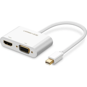 Adapter UGREEN MD108 HDMI / VGA - mini DisplayPort 4K@30Hz FullHD 1080p biały