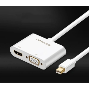 Adapter UGREEN MD108 HDMI / VGA - mini DisplayPort 4K@30Hz FullHD 1080p biały