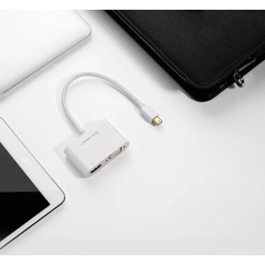 Adapter UGREEN MD108 HDMI / VGA - mini DisplayPort 4K@30Hz FullHD 1080p biały