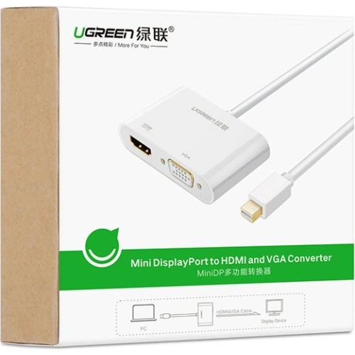Kup Adapter UGREEN MD108 HDMI / VGA - Mini DisplayPort 4K@30 Hz Full HD 1080p schwarz - UGR1345BLK - {ean13} - Sklep Home Screen