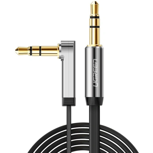 Kup Kątowy płaski kabel UGREEN AV119 audio AUX 3,5mm mini jack 0,5m czarny - UGR1347BLK - {ean13} - Sklep Home Screen