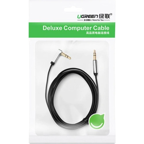 Kup Winkel Flachkabel UGREEN AV119 Audio AUX 3,5mm Mini-Jack 0,5m Schwarz - UGR1347BLK - {ean13} - Sklep Home Screen