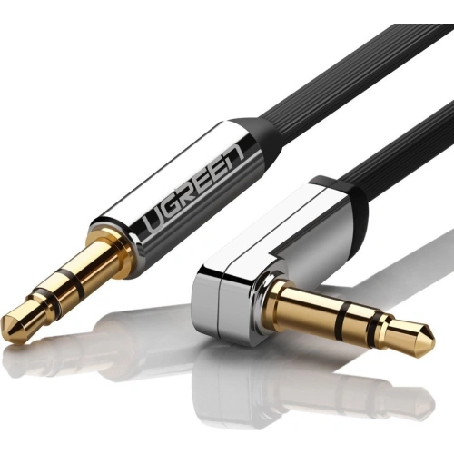 Buy UGREEN AV119 flat angled cable AUX audio cable 3.5 mm mini jack 0.5 m black - UGR1347BLK - {ean13} - Home Screen Store Europe
