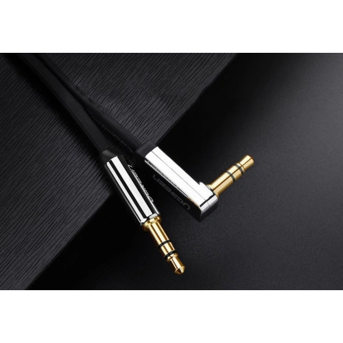 Kup UGREEN AV119 szögletes lapos kábel audio AUX 3,5mm mini jack 0,5m fekete - UGR1347BLK - {ean13} - Sklep Home Screen