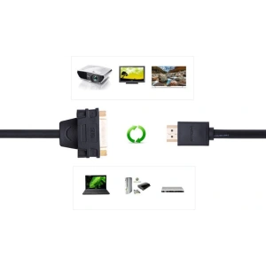 Kabel UGREEN DVI 24+5 pin (żeński) - HDMI (męski) 22cm czarny