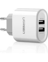 Încărcătorul de rețea UGREEN CD104 2x USB 3,4A alb