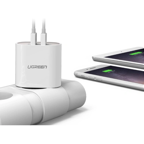Kup UGREEN CD104 hálózati töltő 2x USB 3,4A fehér - UGR1351WHT - {ean13} - Sklep Home Screen