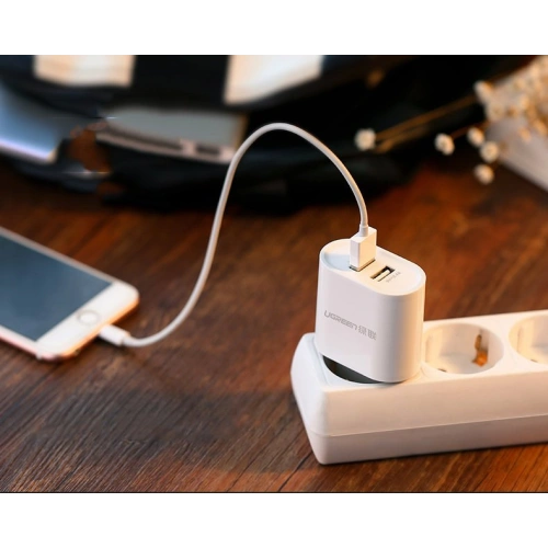 Kup UGREEN CD104 hálózati töltő 2x USB 3,4A fehér - UGR1351WHT - {ean13} - Sklep Home Screen