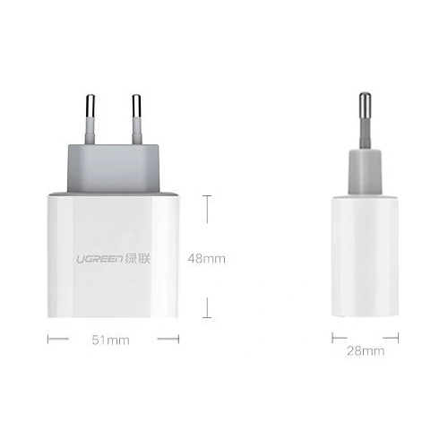 Kup UGREEN CD104 hálózati töltő 2x USB 3,4A fehér - UGR1351WHT - {ean13} - Sklep Home Screen