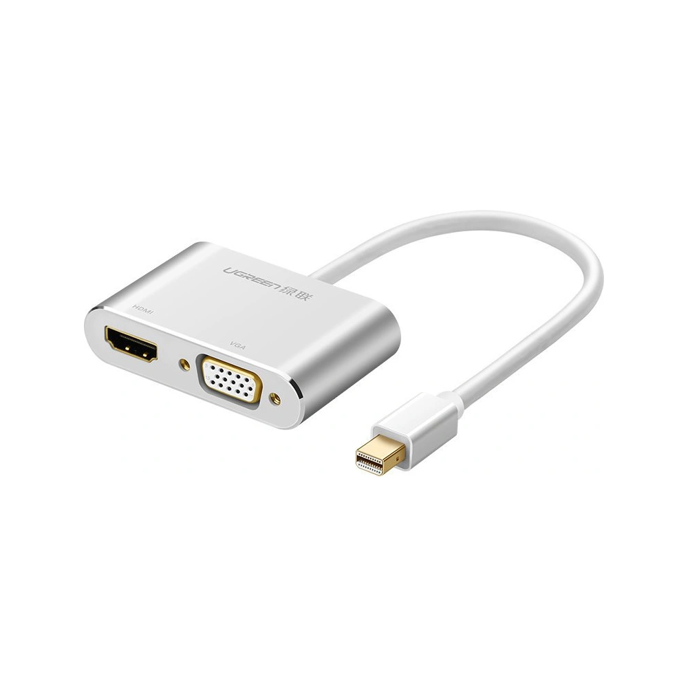 Adapter UGREEN MD115 HDMI / VGA - mini DisplayPort FullHD 1080p srebrny