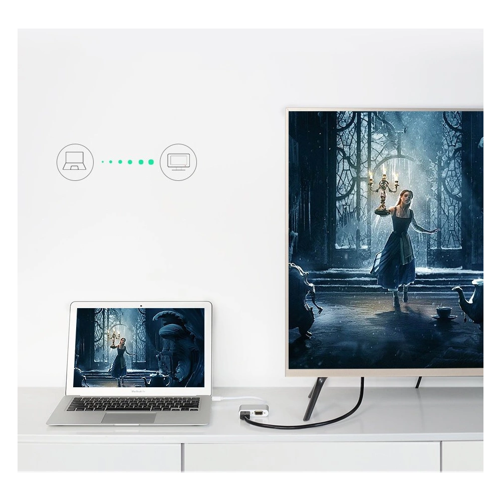 Adapter UGREEN MD115 HDMI / VGA - mini DisplayPort FullHD 1080p srebrny