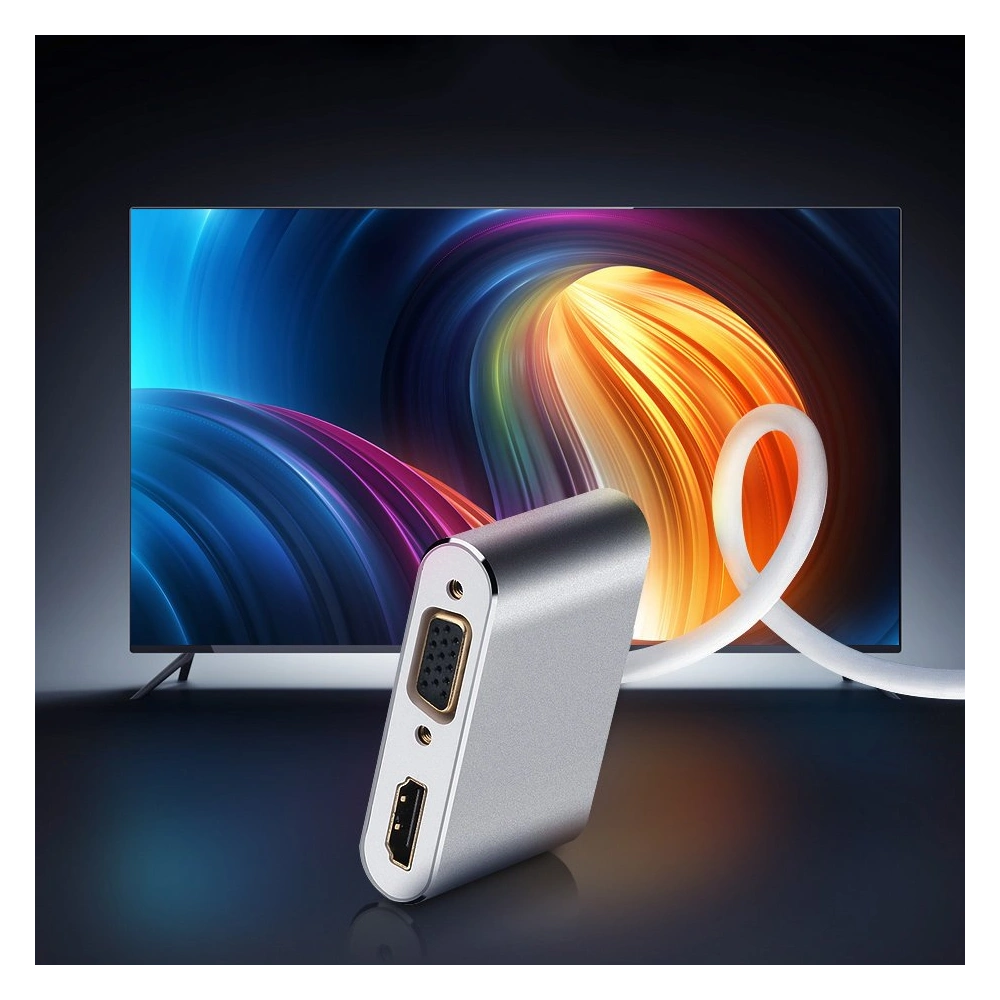 Adapter UGREEN MD115 HDMI / VGA - mini DisplayPort FullHD 1080p srebrny