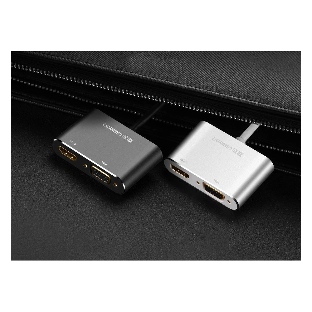 Adapter UGREEN MD115 HDMI / VGA - mini DisplayPort FullHD 1080p srebrny