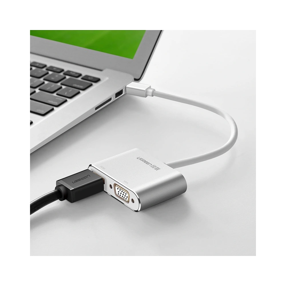 Adapter UGREEN MD115 HDMI / VGA - mini DisplayPort FullHD 1080p srebrny