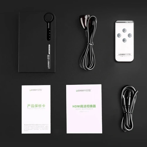 Kup UGREEN HDMI elosztó - 3x HDMI 3D 4K 7,5Gbps 36bit csatornán fekete - UGR1355BLK - {ean13} - Sklep Home Screen