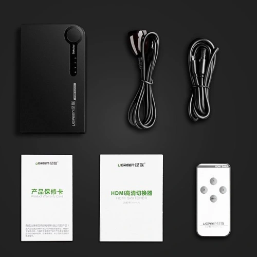 Kup UGREEN HDMI elosztó - 3x HDMI 3D 4K 7,5Gbps 36bit csatornán fekete - UGR1355BLK - {ean13} - Sklep Home Screen