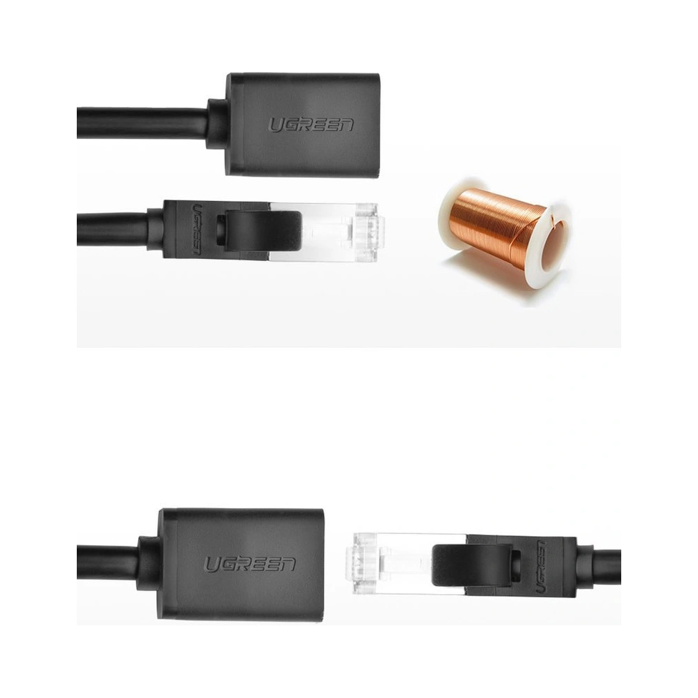 Przedłużacz UGREEN NW112 Ethernet RJ45 Cat 6 FTP 1000Mbps 5m czarny