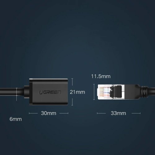 Kup UGREEN NW112 hosszabbító Ethernet RJ45 Cat 6 FTP 1000Mbps 5m fekete - UGR1356BLK - {ean13} - Sklep Home Screen