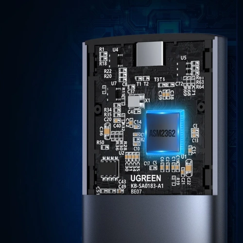 Kup UGREEN CM400 M.2 merevlemez ház USB 3.2 Gen 2 (SuperSpeed USB 10 Gbps) + 0,5m szürke USB-C kábel - UGR1368GRY - {ean13} - Sklep Home Screen