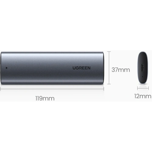 Kup Obal disku M.2 UGREEN CM400 USB 3.2 Gen 2 (SuperSpeed USB 10 Gbps) + kabel USB-C 0,5 m šedý - UGR1368GRY - {ean13} - Sklep Home Screen