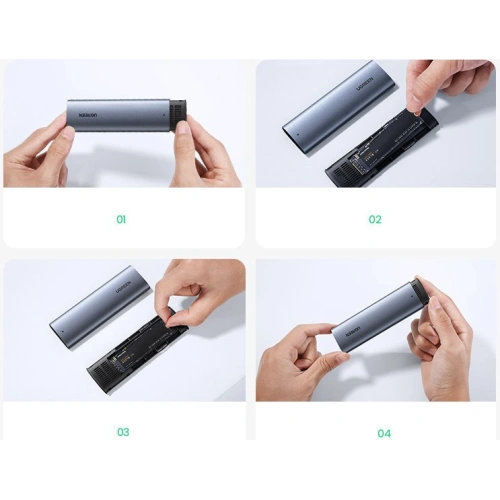Kup Obal disku M.2 UGREEN CM400 USB 3.2 Gen 2 (SuperSpeed USB 10 Gbps) + kabel USB-C 0,5 m šedý - UGR1368GRY - {ean13} - Sklep Home Screen