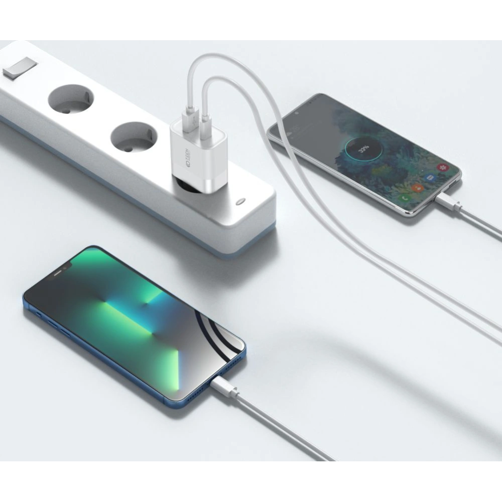 Ładowarka sieciowa Tech-Protect C30W 2-port Network Charger PD 30W QC 3.0 White