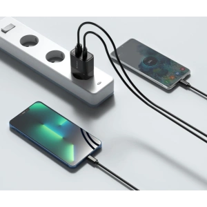 Síťová nabíječka Tech-Protect C30W 2-portová nabíječka PD 30W QC 3.0 černá