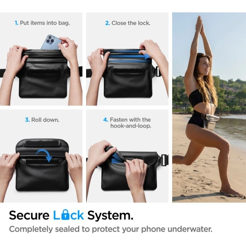 Kup Saszetă impermeabilă Spigen A620 Universal Waterproof Waist Bag Black - SPN2277BLK - {ean13} - Sklep Home Screen