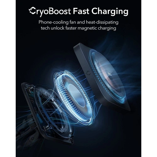 Kup Upevnění do auta ESR Halolock Cryoboost MagSafe Magnetic s chladicím ventilátorem Frosted Onyx - ESR499ONYX - {ean13} - Sklep Home Screen