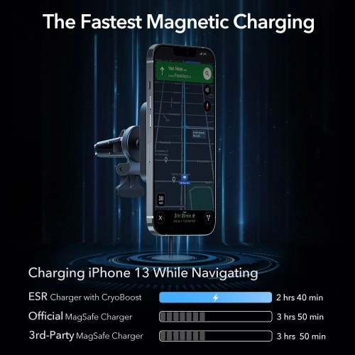 Kup Upevnění do auta ESR Halolock Cryoboost MagSafe Magnetic s chladicím ventilátorem Frosted Onyx - ESR499ONYX - {ean13} - Sklep Home Screen