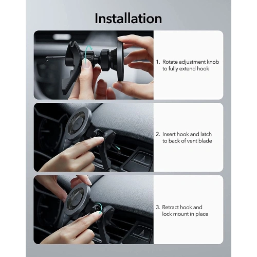 Kup Upevnění do auta ESR Halolock Magnetic MagSafe Vent Car Mount Metalická šedá - ESR500GRY - {ean13} - Sklep Home Screen