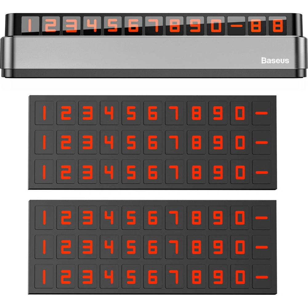 Parkingowa tabliczka z numerem telefonu Baseus Moonlight Box Series szary
