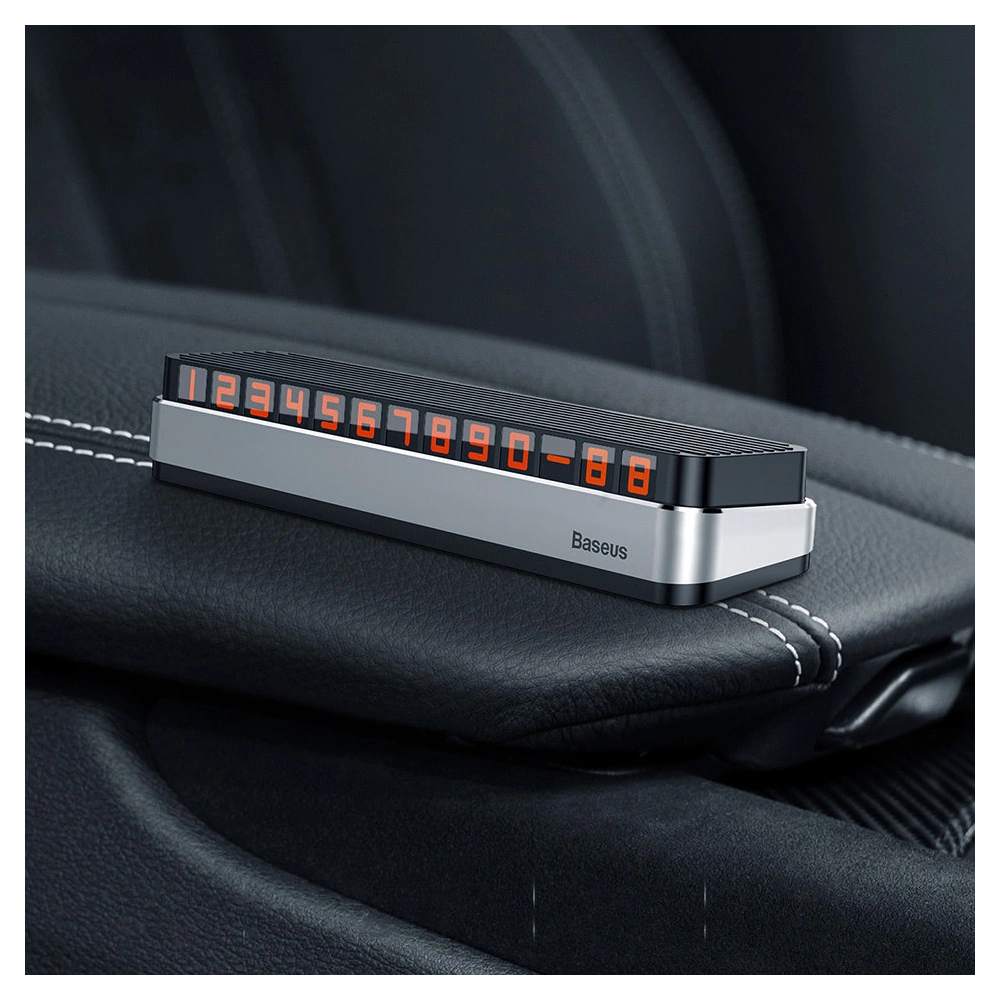 Parkingowa tabliczka z numerem telefonu Baseus Moonlight Box Series szary