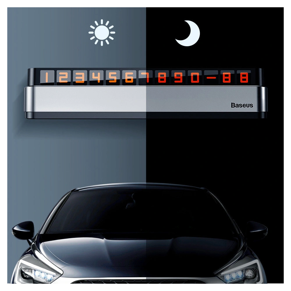 Parkingowa tabliczka z numerem telefonu Baseus Moonlight Box Series szary